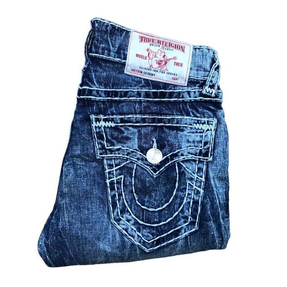 TRUE Religion Jeans Size 30 SKINNY SUPER T Blue - Picture 8 of 11
